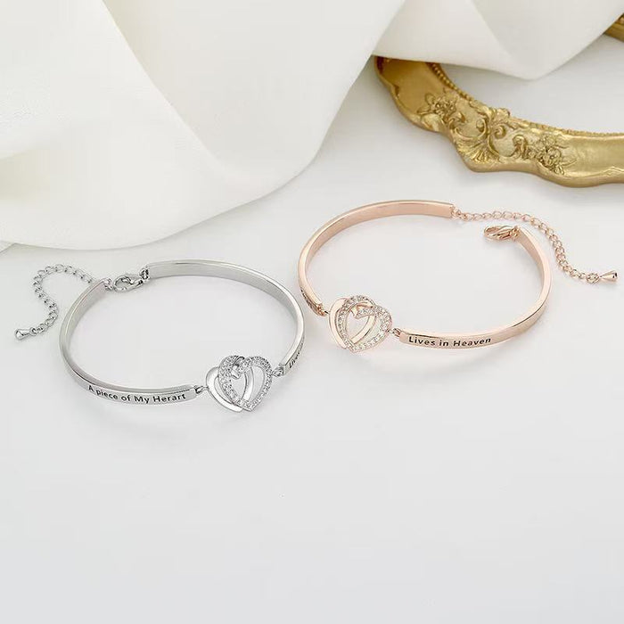 Micro-Inlaid Heart-to-Heart Print Bracelet