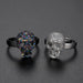 Popular Retro Skull Copper Zircon Hip Hop Men's Ring