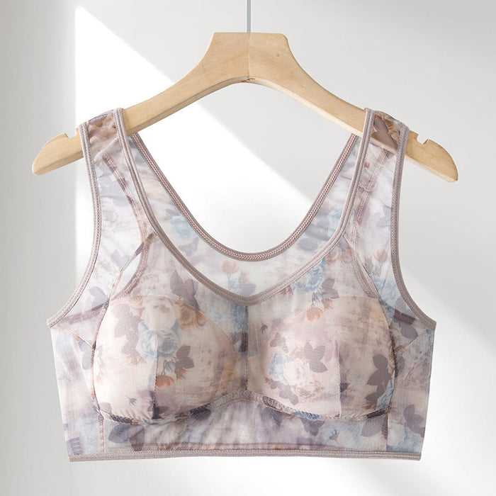 Plus Size Mesh Wireless Bra 