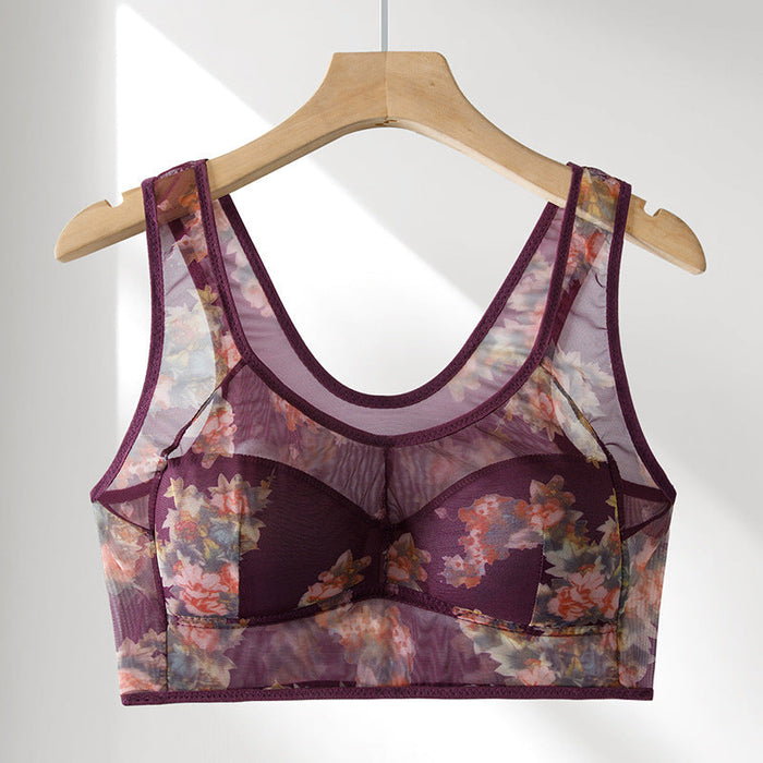 Plus Size Mesh Wireless Bra 